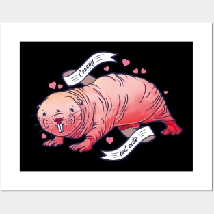 Creepy but cute naked mole rat Posters and Art